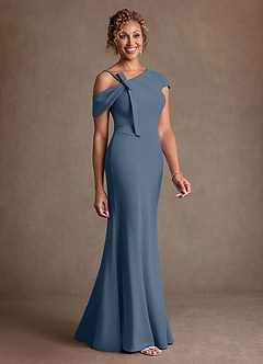 Azazie Rachael Final Sale Twilight Sheath Off the Shoulder Stretch Crepe Dress image2