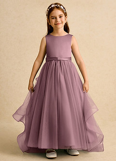 Azazie Lior Flower Girl Dresses Vintage Mauve Ball-Gown Pleated Tulle Dress image2