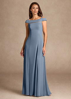 Azazie Ewa Mother of the Bride Dresses Twilight A-Line Off the Shoulder Mesh Dress image5