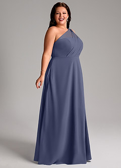 Azazie Phaedra Bridesmaid Dresses Stormy A-Line One Shoulder Chiffon Dress image9