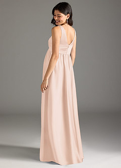 Azazie Yetta Abiti da damigella d'onore premaman Abito A-Line Plissettato Raso Elasticizzato Floor-Length image3