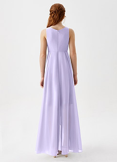 Azazie Lizette Junior Lilac A-Line Pleated Chiffon Dress image6