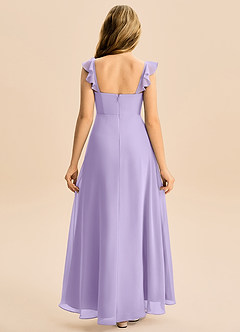 Azazie Mavie Junior Abito A-Line in Chiffon Increspato Lilla image2