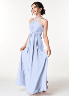 Azazie Anthea Junior Ice Pleated Chiffon Dress image4