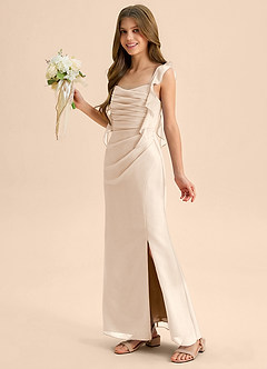 Azazie Jessamine Junior White Alabaster Mermaid Sweetheart Neckline Chiffon Dress image6