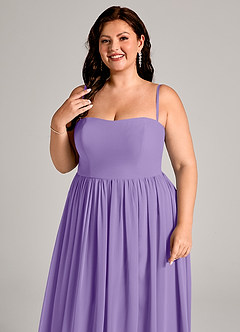 Azazie Calianna Robes de demoiselle d'honneur Robe Trapèze Convertible en Mousseline de soie Épaule décolletée Tahiti image11