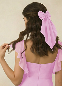 front Matching Color Chiffon Bow Hair Clip