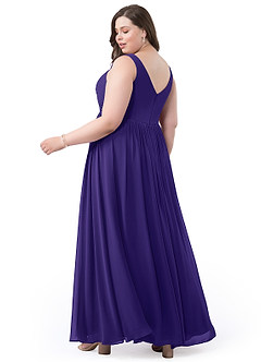 Azazie Keyla Bridesmaid Dresses Regency A-Line V-Neck Pleated Chiffon Dress image33