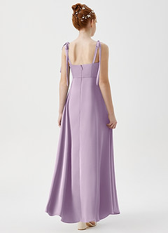 Azazie Rosey Junior Robe Trapèze en Satin extensible Encolure en Forme de Cœur Frostiges Flieder image2