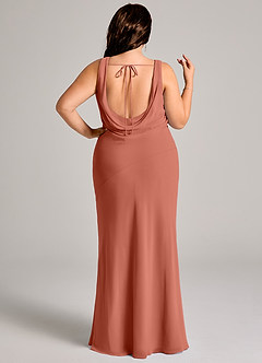 Azazie Rylina Bridesmaid Dresses Clay Mermaid Pleated Chiffon Dress image11