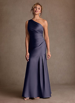 Azazie Haifa Suknie dla Matki Panny Młodej Syrena Jedno ramię Satyna elastyczna Długość podłogi Sukienka image1