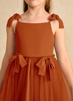 Azazie Jaci Sukienki dla dziewczynek sypiących kwiaty Linia A Pasek spaghetti Szyfon Długość kostki Sukienka image7