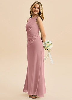 Azazie Floris Junior Jurk van Chiffon met A-Lijn Geplooid Stoffige Roos image5