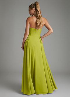 Azazie Evan Bridesmaid Dresses Lemongrass A-Line Strapless Chiffon Dress image2