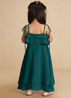 Azazie Temi Venta Final Vestido de Ivory de Gasa de Corte en A con Tirante Espagueti image9