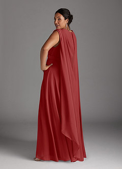Azazie Isa vestidos de madre de la novia Vestido de Óxido de Gasa de Corte En A con Cuello en V plisado image12