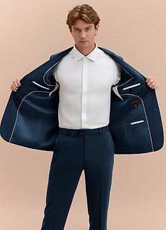 front William Azul Marino Oscuro Chaqueta de traje