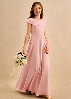 Azazie Kittie Girls Formal Flower Girl Klänningar Klä A-Line i Chiffong image4