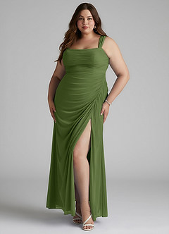 Azazie Jesaphine 신부 들러리 드레스 쉬스 망사 플로어 길이 드레스 image6