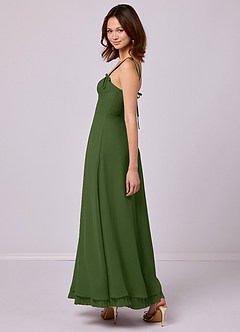 Barbie ♥ Azazie Bridesmaid Dresses Olive A-Line Pleated Chiffon Dress image5