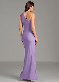 Azazie Akilah Robes de demoiselle d'honneur Robe Sirène en Jersey extensible de qualité supérieure Une épaule Lilas image2
