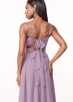 Azazie Zeya Bridesmaid Dresses Wisteria A-Line V-Neck Pleated Chiffon Dress image2