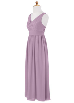 Azazie Kora Junior Wisteria A-Line Pleated Chiffon Dress image7