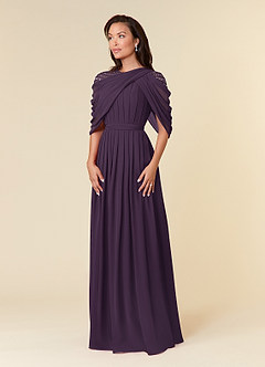 Azazie Olena Mother of the Bride Dresses Plum A-Line Sequins Chiffon Dress image3