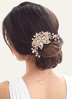 front Peigne à cheveux orné de fleurs et de bijoux