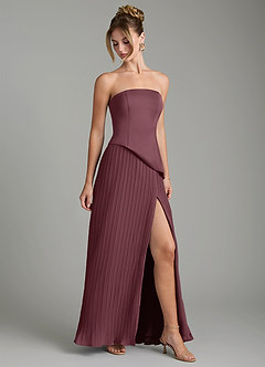 Azazie Tierney Bridesmaid Dresses Sangria A-Line Strapless Chiffon Convertible Dress image6