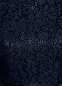 Azazie Albany Mother of the Bride Dresses Dark Navy A-Line Pleated Lace Dress image7