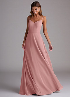 Azazie Marley Bridesmaid Dresses Dusty Rose A-Line Off the Shoulder Chiffon Convertible Dress image5