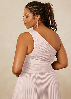 Christian Siriano Bridal for Azazie 1008 Bridesmaid Dresses Blushing Pink A-Line One Shoulder Stretch Satin Dress image15
