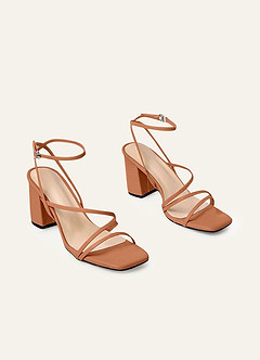 front Ankle Strap Block Heel Sandals