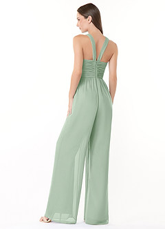 Azazie Berdie Abiti da Damigella Tuta in Chiffon con Scollo Halter Agave image4