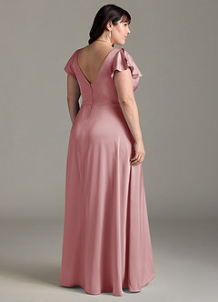 Azazie Omari Bridesmaid Dresses Dusty Rose A-Line Stretch Satin Dress image8