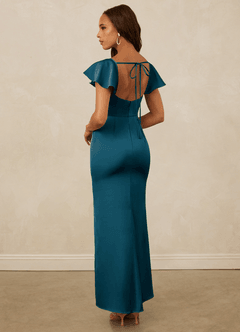 Christian Siriano Bridal for Azazie 1005 Bridesmaid Dresses Ink Blue Sheath Sweetheart Neckline Stretch Satin Dress image2