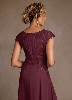 Azazie Christi Mother of the Bride Dresses Cabernet A-Line Lace Chiffon Dress image6