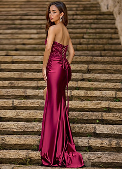 Emblace Borgoña Vestido de fiesta de sirena image2