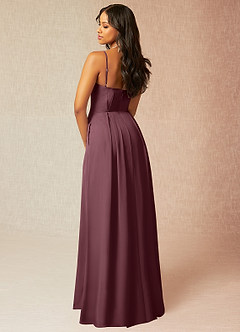 Azazie Kyedae Bridesmaid Dresses Sangria A-Line V-Neck Pleated Chiffon Dress image4