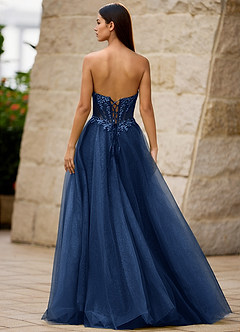 Brilliance Marineblau Glitzerndes Ballkleid image2