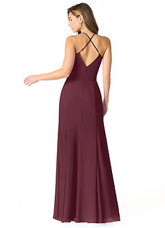 Azazie Carolina Bridesmaid Dresses Cabernet Mermaid Ruched Chiffon Dress image2