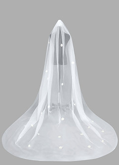 front 3D Flower Cathedral Veil