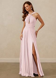 Christian Siriano Bridal for Azazie 1009 Bridesmaid Dresses Blushing Pink A-Line Pleated Chiffon Dress image8