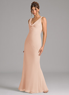 Azazie Rylina Bridesmaid Dresses English Rose Mermaid Pleated Chiffon Dress image4