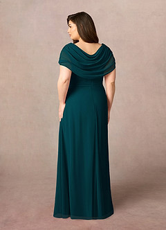 Azazie Mary Mother of the Bride Dresses Pine A-Line Side Slit Chiffon Dress image8