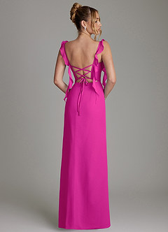 Azazie Jessamine Bridesmaid Dresses Fuchsia Mermaid Corset Chiffon Dress image8