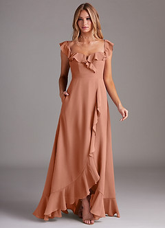 Azazie Lyra Bridesmaid Dresses MAI TAI A-Line Chiffon Convertible Dress image3