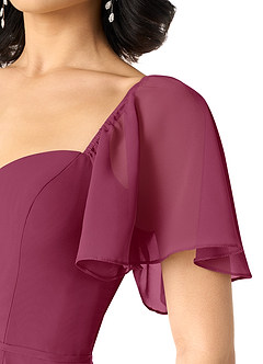 Azazie Chloe Bridesmaid Dresses Mulberry A-Line Sweetheart Neckline Chiffon Dress image6