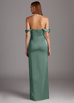 Azazie Mila Final Sale Eucalyptus Sheath Sweetheart Neckline Stretch Satin Convertible Dress image6